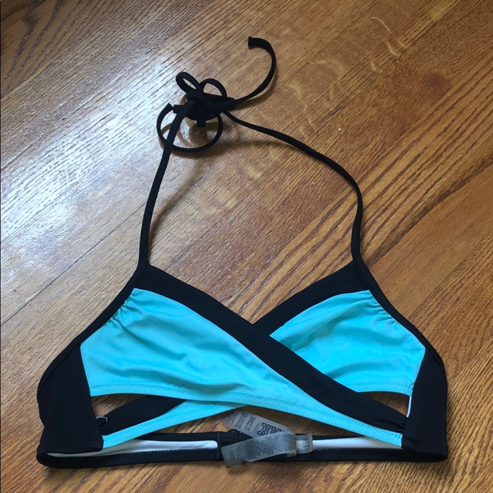 Blue and Black Bathing Suit Top From Pink